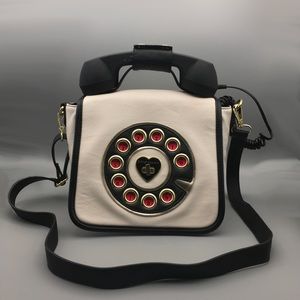 Betsey Johnson phone purse white red Hotline bag
